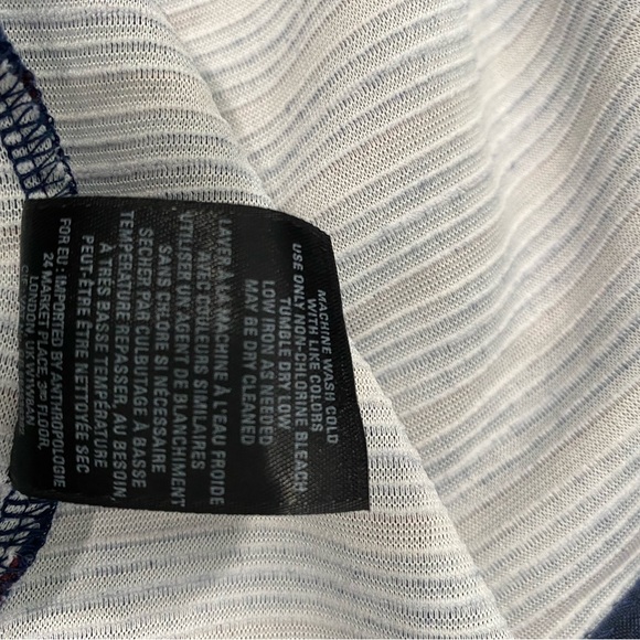 Maeve 3/4 sleeve, navy blue and red stripes, size 10. Round neckline. - Picture 5 of 6